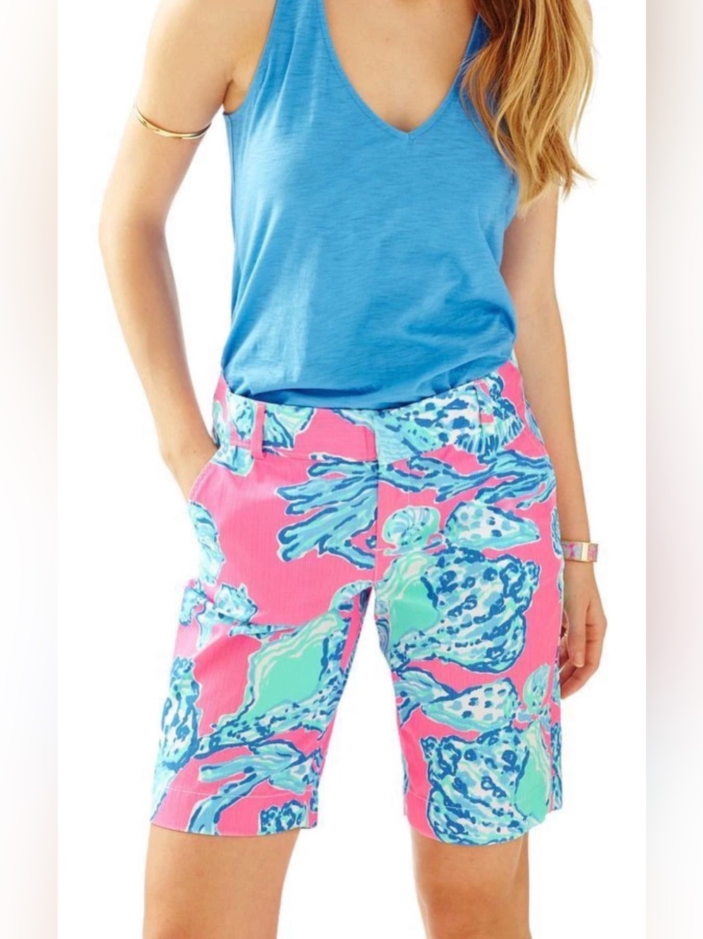 Lilly Pulitzer The Chipper Bermuda Shorts Pink Pout Barefoot Princess Size 14